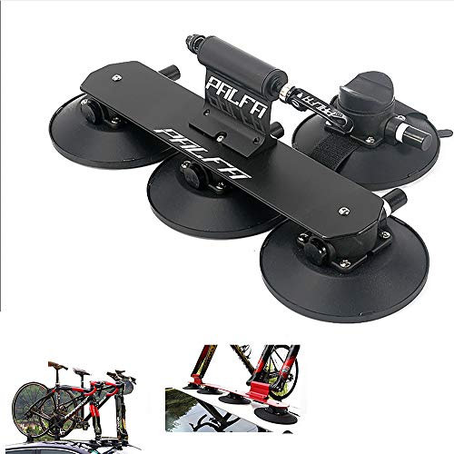 Yajun Portabicicletas con Ventosa Baca Techo para Bicicleta Aluminio Estante De Transporte Montaje Coche Piezas De Bicicleta,Black-1