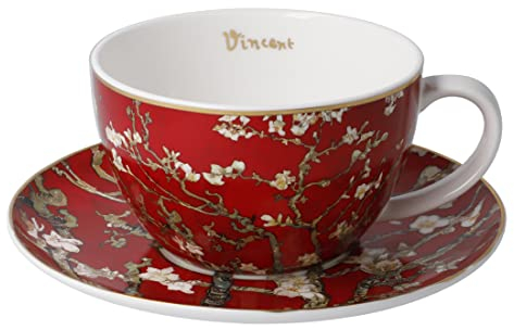 Goebel Taza de porcelana Vincent Van Gogh con plato, 250 ml, color rojo