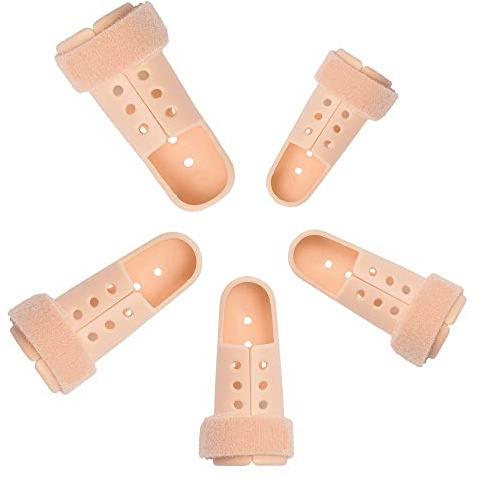 YANWANDEFA 5 Pcs Plastic Finger Support Protector Finger Splint Mallet Trigger Finger Splint Finger Support Protector for Adjustable Finger Immobilizer