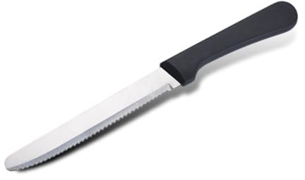 YILANJIN 6 Stück Tafelmesser aus Edelstahl, Frühstücksmesser Set mit Wellenschliff, Steak Messer mit Ergonomischem PP-Griff - Rutschfest und Rostbeständig - Perfekt für Brot, Steak, Obst