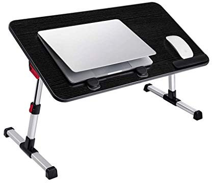 Fällbart bord – vikbart laptopbordsstativ för säng, bärbart knäskrivbord frukostbricka för soffa på köksgolv, höjdjusterbart lästabell