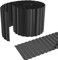 FIVMEN Rasenkante Metall 10 m Beeteinfassung Beetumrandung Welle Verzinkt 0,3 mm Dicke Flexibel Mähkante Palisade Gartenzaun, Schwarz (Länge 10 m - Höhe 15 cm)