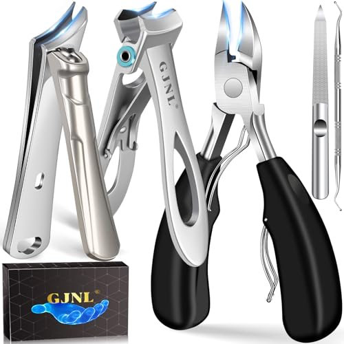 Nagelknipser für Senioren dicke Zehennägel, 16mm/37mm breite Öffnung Heavy Duty Zehennagelknipser für Männer dicke Nägel, 45 Grad scharfe abgeschrägte gebogene Klinge eingewachsene Nagelzwicker