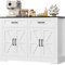 HOCSOK Küchen Sideboard, 120cm Breit Küchenschrank mit Arbeitsplatten, Küchenbuffet Aufbewahrungsschrank mit 2 Schubladen und 4 Türen für Wohnzimmer 40 x 120 x 87 cm Schwarz