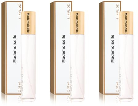 NAINA Damenparfüm Set Mademoiselle 3x 33ml – Inspirierte Parfüm Damen – Parfümfläschchen Spray, Flakon Eau de Parfum – Einzigartiger Duft und Dufterlebnisse - Damendüfte Satz mit drei 33ml