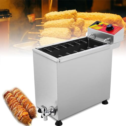 HPTHLY Friggitrice Elettrica Commerciale da 25 Litri, Macchina per Hot Dog A Gas con Formaggio, Perfetta per Maneggiare Hot Dog, Bastoncini per Hot Dog con Formaggio E