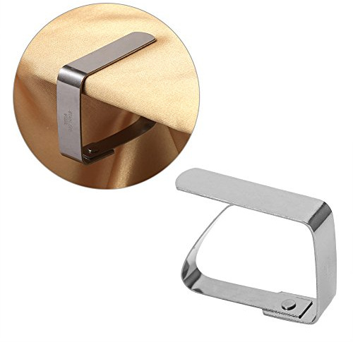 WGFOIP Dukklämma/hållare Gjord Av Rostfritt Stål, Robust Klämma för Att Förhindra Halka, för Utomhuspicknick, Bröllop, Guld/silver/roséguld (Silver)