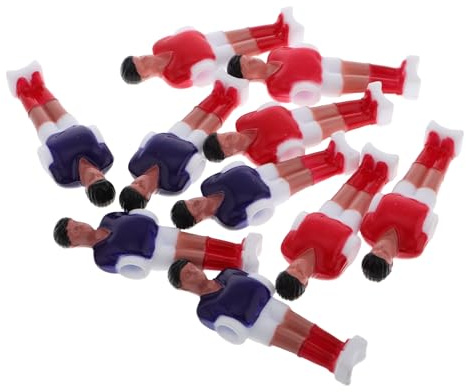 DIYEAH Juego de 10 Figuras de Repuesto para Futbolín en Resina, Accesorios para Mesa de Futbolín, Jugadores Mini Tamaño, Colores Rojo y Azul, Piezas para Reparación y Sustitución en