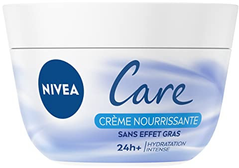 NIVEA Care - Crème Corps & Visage Nourrissante - Hydratation Intense 24H - Hydro-Cires & Beurre de Karité - Texture Légère Non Collante - Sans Effet Gras - Tous Types De Peaux - 200 ml