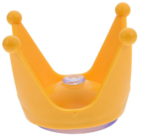 BESPORTBLE Motorradhelm Krone Dekoration, Gelbe Silikon-SaugnäPfe, Kreatives Kronendesign, Helm-Deko FüR Motorrad, Fahrrad Und Elektroroller