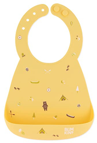 Bumkins Silikon-lätzchen Babero de Silicona, Campamento Gear, 6-24 Meses Unisex Baby