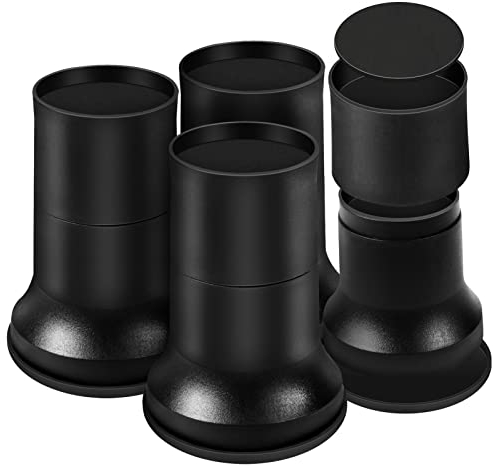 Uping Möbelerhöher Betterhöhung Möbelerhöhung Tischerhöher Elefantenfuß Bed Riser 4St Schwarz (5,5cm,10cm and 15,5cm Höhe)