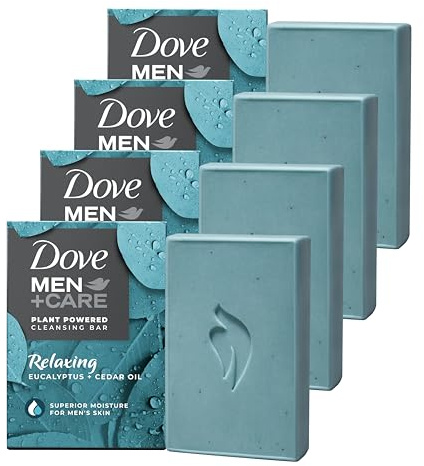 DOVE MEN + CARE Plant-Based with Eucalyptus and Moisture for men`s skin, 5 Ounce (pack of 4)