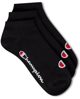 Champion Unisex Basics 3pk Sneaker Socken, Schwarz, 43-46 EU