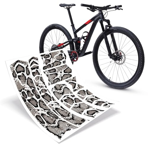 Riesel Design® - „Frame:Guard“ Fahrrad Rahmenschutz - Stylische Fahrrad Schutzfolie 17 Selbstklebende Shapes/MTB Rahmenschutzfolie für den gesamten Rahmen - Snake