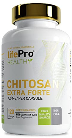Life Pro Chitosan 120 caps | Potente Complemento Bloqueador de grasas | Fórmula basada en chitosan que puede reducir los niveles de colesterol.