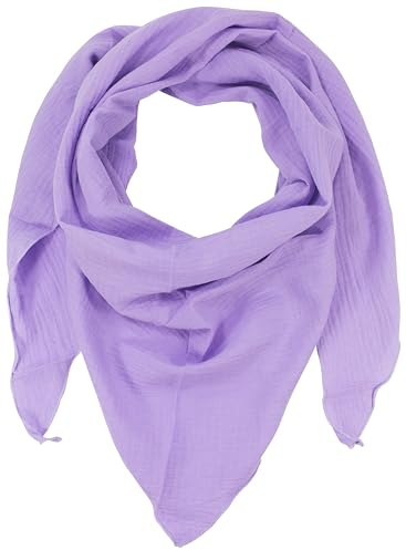 fashionchimp BASIC-Dreieckstuch in Uni-Farben aus 100% Baumwolle, Dreieck Musselin-Schal, leichtes Tuch für Damen und Herren (Lavendel)