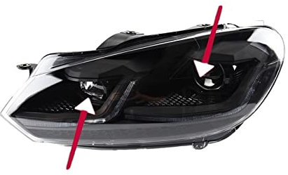 Auto-Frontscheinwerfer, kompatibel mit Golf 6 Golf6 MK6 2010 Variant, Scheinwerfer, dynamisches Blinkerobjektiv, Autozubehör, 2 Stück(Black Samurai led)