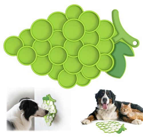 SUPERDESIGN Lick Mat for Dogs,Grape-Shaped Dog Lick Mat with Suction Cups,Slow Feeder Licking Pad for Anxiety Relief and Boredom Reducer, Dog Toys to Keep Them Busy Ideal for Grooming & Bathing