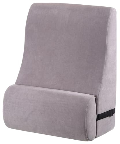 WSJHNLBEDC Cuscino da lettura/schienale per letto e divano in memory foam ortopedico, poggiatesta regolabile e fodera rimovibile per schiena, collo e gambe, grigio, 57 x 45 x 30 cm