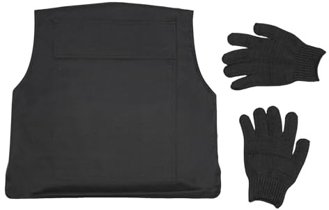 Oxylonty Gilet de sécurité, réglable, avec 1 paire de gants anti-coupures et 1 sac de rangement, gilet de protection résistant aux perforations pour jeux de sécurité, de police et de jeu réel CS