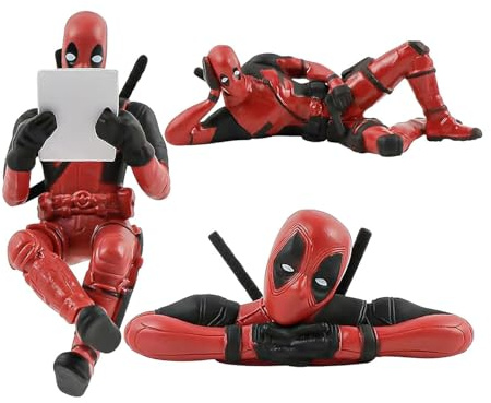 3 Piezas Deadpool y Lobezno para Coche - Figura de Superhéroes Marvel, Colgante Oscilante para Salpicadero o Parabrisas, Decoración Interior Divertida para Fans para Amantes del Cómic