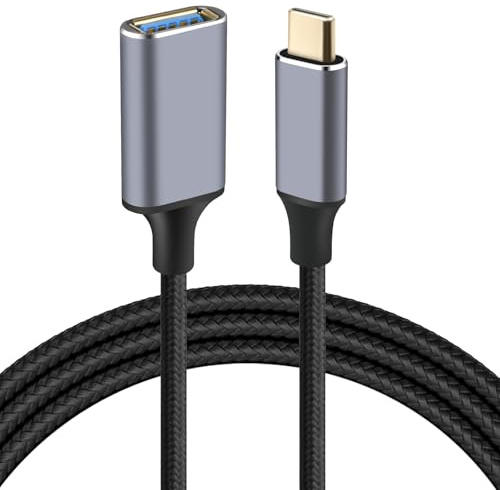 AXFEE USB C förlängningskabel 0,25 m, USB 3.0 typ C kontakt till USB A-uttag | USB C 3.0 förlängningskabel, stöder 20 Gbps dataöverföring 4K@60 Hz, med i-Phone 17 16 15, I-pad MacBook, Galaxy, Huawei