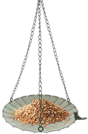 Mangeoire pour oiseaux pour l'extérieur | Grand bain d'oiseaux en fer à suspendre – Distributeur de nourriture pour oiseaux pour l'extérieur – Pour la décoration dans le jardin, pour la terrasse, le