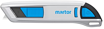 MARTOR Coltello di sicurezza con rientro lama, SECUNORM 500, cutter professionale, alluminio, per destrorsi e mancini, certificato GS