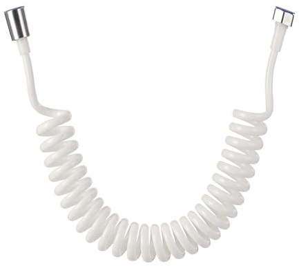 Manguera de Ducha de Primavera ABS Manguera de Ducha Telescópica Flexible para Agua Plomería Inodoro Bidé Pulverizador Pistola Baño，perfecto para lavar el cabello o limpiar el lavabo,blanco