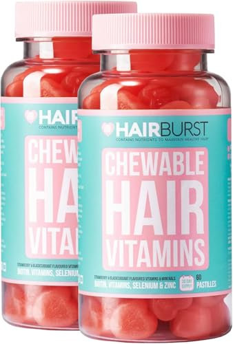 HAIR BURST Biotin Gummies für Haarwachstum — Vitaminergänzung für Haare, Haut & Nägel – Zuckerarm, Leckerer Geschmack – Reduziert Haarbruch, Fördert Gesundes, Dichteres Haar – 2-Monats-Vorrat