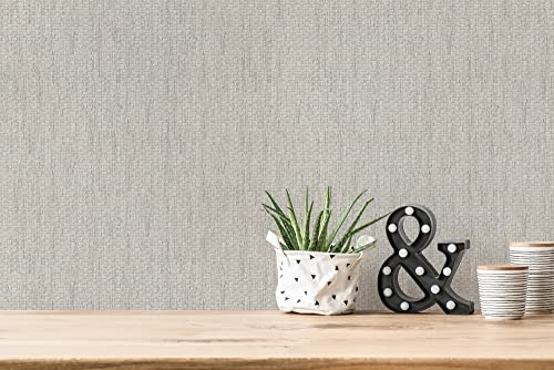A.S. Création Hygge Tapete Struktur Vliestapete Schwedisch 386122 Grau Strukturtapete Gewebe 10,05x0,53m Made in Germany