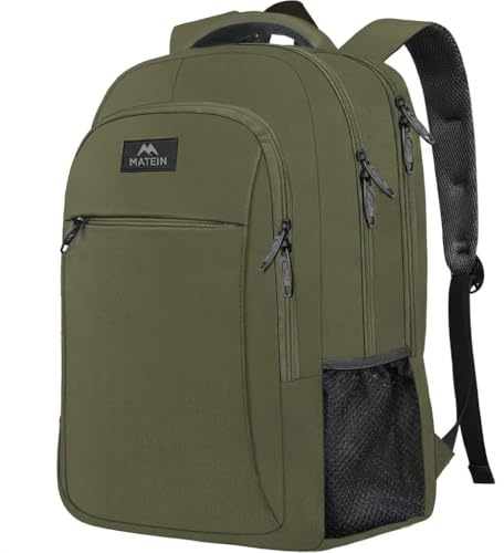 MATEIN 15.6 Inch Travel Laptop Backpack, Sturdy Computer Backpack for Women Men, Lightweight Fashion Water Resistant Traveling Backpack Casual Daypack for College Offic, Green