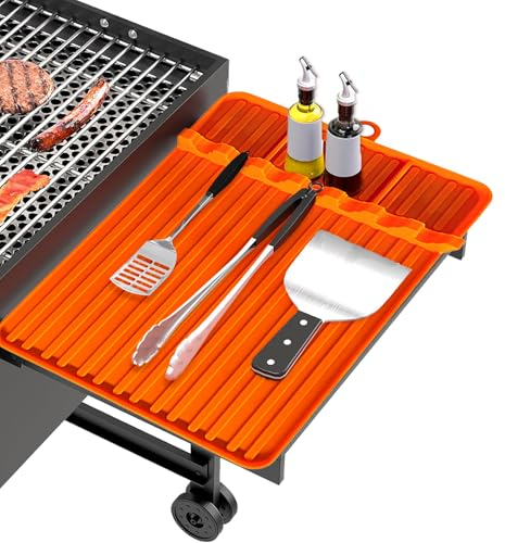 Tapis de Cuisson Barbecue, Silicone Tapis Barbecue, Réutilisable Tapis Cuisson Barbecue, Feuille de Cuisson pour Barbecue, Feuille Cuisson Barbecue Convient pour Cuisines Cuisinières Barbecues