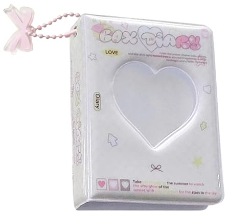 Photocard Album Book, 3 Inch Photocard Binder 40 Pockets, Small Photo Album Holder, Love Heart Hollow Photo Card Holder Book for Collecting Pictures, Business Cards, Tickets, Bank Cards