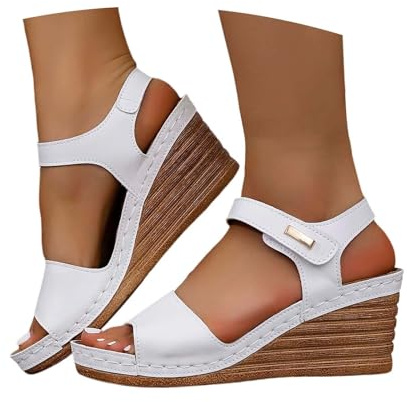 Ciabatte Ortopediche Donna Estive - Pelle Anatomiche Sandali Pantofole Zeppa Comode Da Casa Eleganti Leggere Ciabatte Per Fascite Plantare Moda Aperta Antiscivolo Arch Support Sandalo Spiaggia Mare
