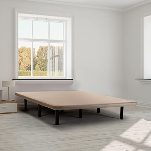 Ventadecolchones - Base Tapizada Drago Reforzada con 12 Patas de 27 cm con 5 Barras transversales | 3D Beige | 180 x 200 cm (2 uds. 90 x 200 + uniones)