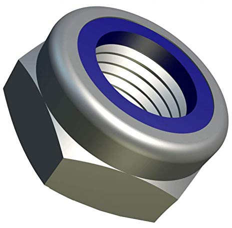 M5 Tuercas Autoblocantes, Tuercas De Seguridad De Nylon (Paquete de 100) De Tuercas De Seguridad A2 Acero Inoxidable Con Hexágono Autobloqueo ISO 10511 DIN 985 5mm
