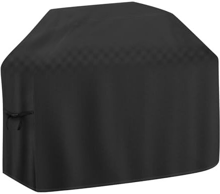 BBQ Cover, Gas Barbecue Cover Waterproof, Barbecue Cover with Adjustable Straps for Weber, Genesis, Charbroil, 141L x 65W x 106H cm, Black