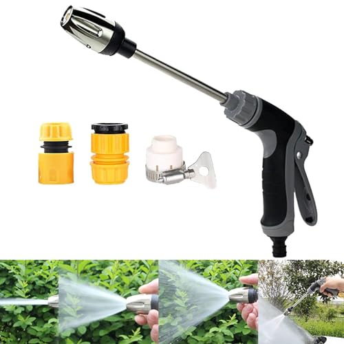 Nettoyeur Turbo pour Tuyau d'Arrosage - Buse Haute Pression, Débit d'Eau Réglable, Pistolet à Eau - Compatible avec Tout Tuyau d'Arrosage (1 Pièce)