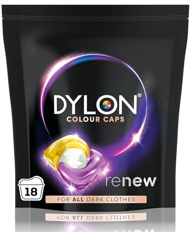 Dylon Black & Dark Caps (18 Wash Loads), Dylon Black Caps for all Darker Clothes, Dark Colour Washing Pods to Protect Darker Colours, renewing in every wash with optimal results in 10 washes