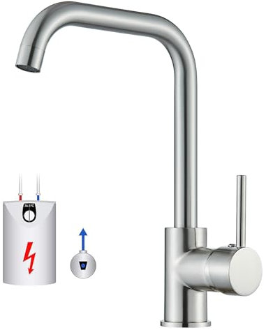 TVTIUO Robinet de cuisine basse pression, pivotant à 360 positions, en laiton, extensible, pour chaudière, robinet de cuisine plaqué