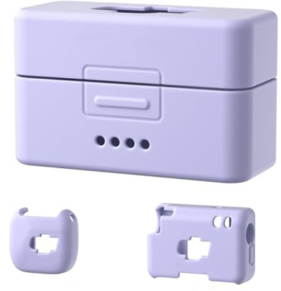 LiLiTok Étui de protection en silicone pour DJI Mic Mini Bluetooth Lavalier Microphone Set (1 étui de protection pour émetteur, 1 étui de récepteur, 1 étui de charge), microphone sans fil (violet)