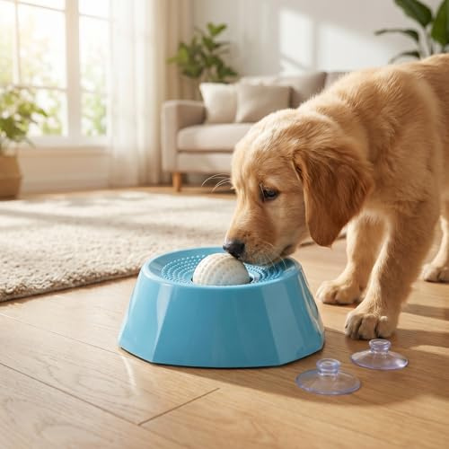 Schleckball Perro & Gato, Juguete Inteligente para Perros Juguetes Inteligentes para Perros con Bola Giratoria Integrada, Comedero Lento Comedero para Comer Lentamente, Juguete de Lucha para Aliviar