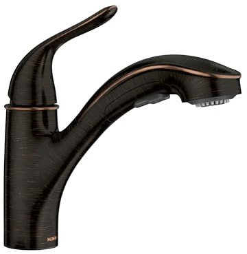 Moen 87557BRB Brecklyn Einhand-Ausziehbrause Küchenarmatur mit Power Clean, mediterrane Bronze
