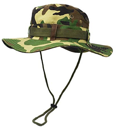 Cappello Boonie, per Protezione Solare a Tesa Larga per Esterni, per Giungla, Cespuglio, Classico Stile Esercito Americano a Doppio Strato, Mimetico