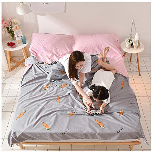 WYJHNL Coton Sacs De Couchage Poids Léger Résistant à La Saleté Voyage Camping Drap Adulte Sac De Couchage pour Hôtel avec Taie d'oreiller Intégrée pour Les Voyages,2,180x210cm(71x83)