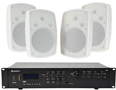 Adastra Paquete dual del sistema de sonido del altavoz del amplificador de la zona del mezclador A2 PA 320W RMS