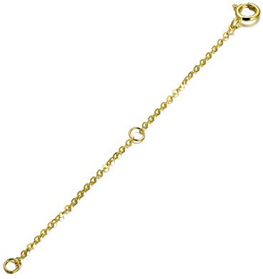 SISGEM Necklace Extender Chain, 9ct Yellow Gold Flexible Necklace Chain Extender with 1/2 inch Extension for Necklace Bracelet Anklet Choker