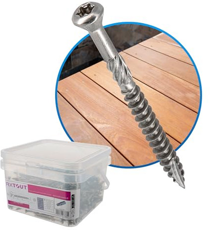 Lot de 800 vis terrasse en INOX A2 à tête fraisée réduite - Empreinte Torx 25-4 embouts Torx 25 OFFERTS - Diamètre 5 mm - Longueur 60 mm